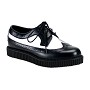 Creeper-608 zwart/wit leer- emo, vintage Creeper-608 zwart/wit leer- emo, vintage